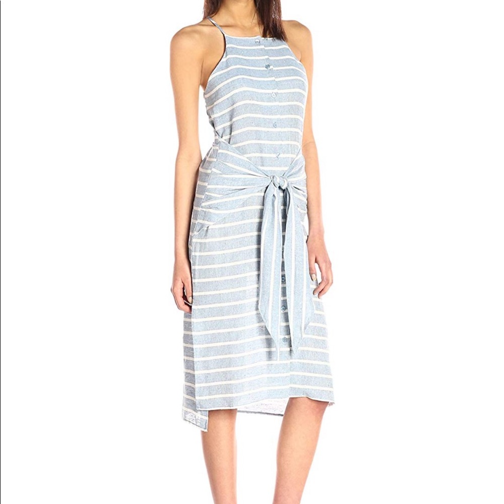 Striped Linen Midi Dress - Never Worn